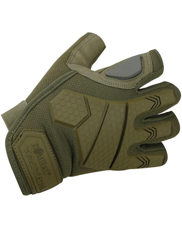 fleece-lined gloves for winter protection-Kombat UK Alpha Fingerless Tactical Gloves - Coyote