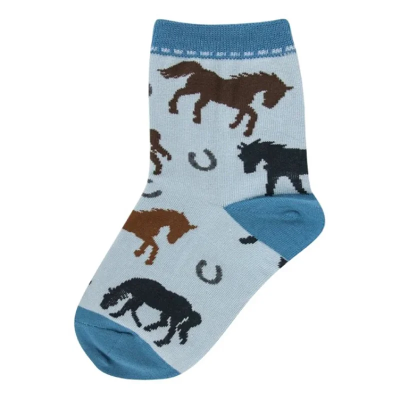 warm ski socks for men-  Foot Traffic Kid's Equine Socks