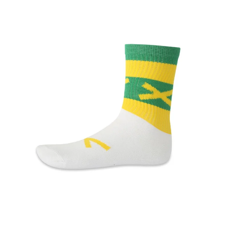 snow ski socks-  GAA Hoop Socks-Half Sock (Green & Yellow)