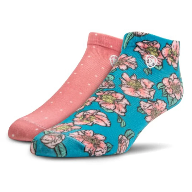 ski socks with padded soles-  Ariat Women's Pink/Camillas Low Sox