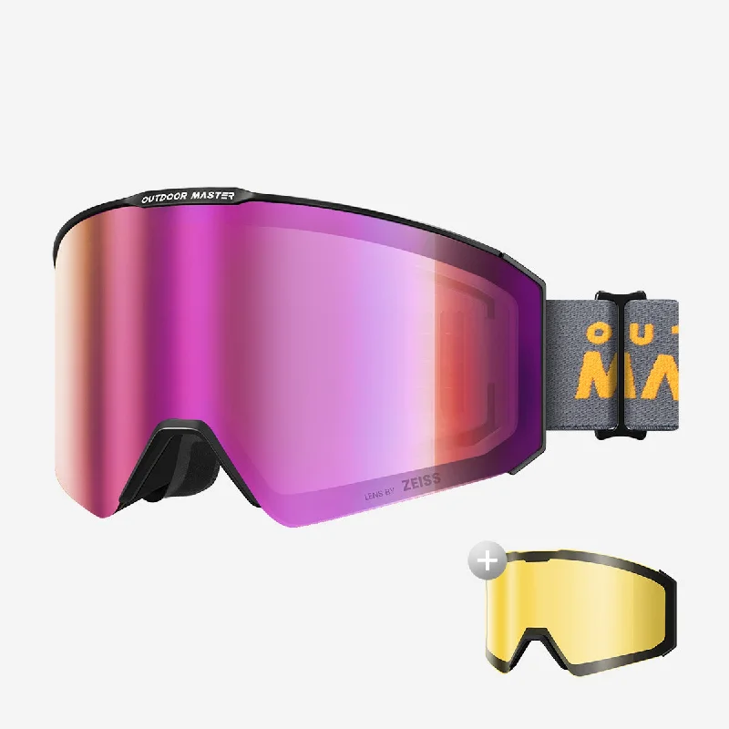 Black Frame VLT 21% Zeiss Uniform ML Pink + Hydro - Fuchsia Strap + VLT 91% Yellow Lens