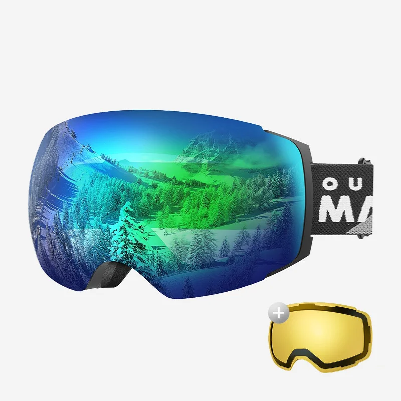 Black-Grey Frame VLT 18% Grey Lens with Full REVO Green+VLT 75% Polarized Yellow Lens