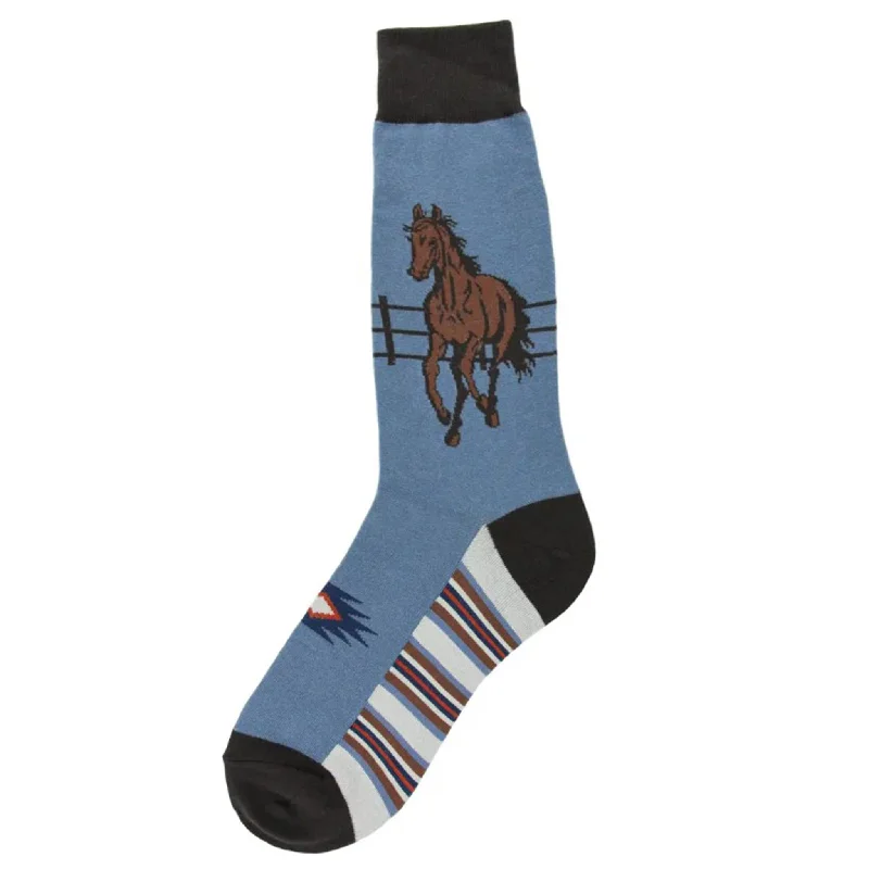 warm ski socks for women-  Foot Traffic Men's Horse Socks