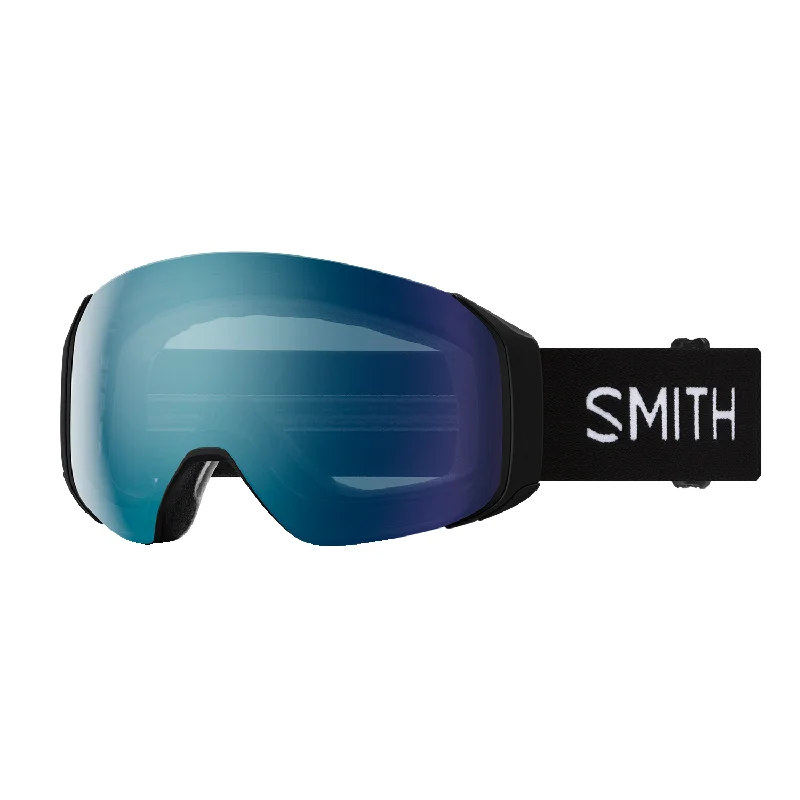 Goggles for high tech-Smith 4D Mag Low Bridge Fit Goggles Black/ChromaPop Everyday Blue Mirror + Chromapop Storm Blue Sensor Mirror