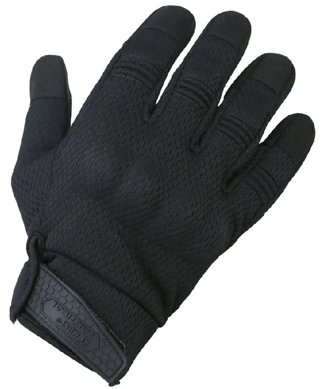 thin stretchy gloves for fall activities-Kombat UK Recon Tactical Gloves - Black