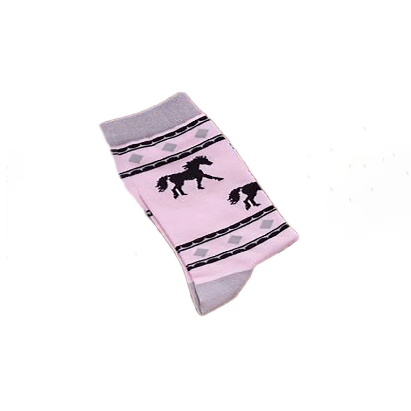 soft ski socks-  Austin Accent Women's Pink Horse Sock