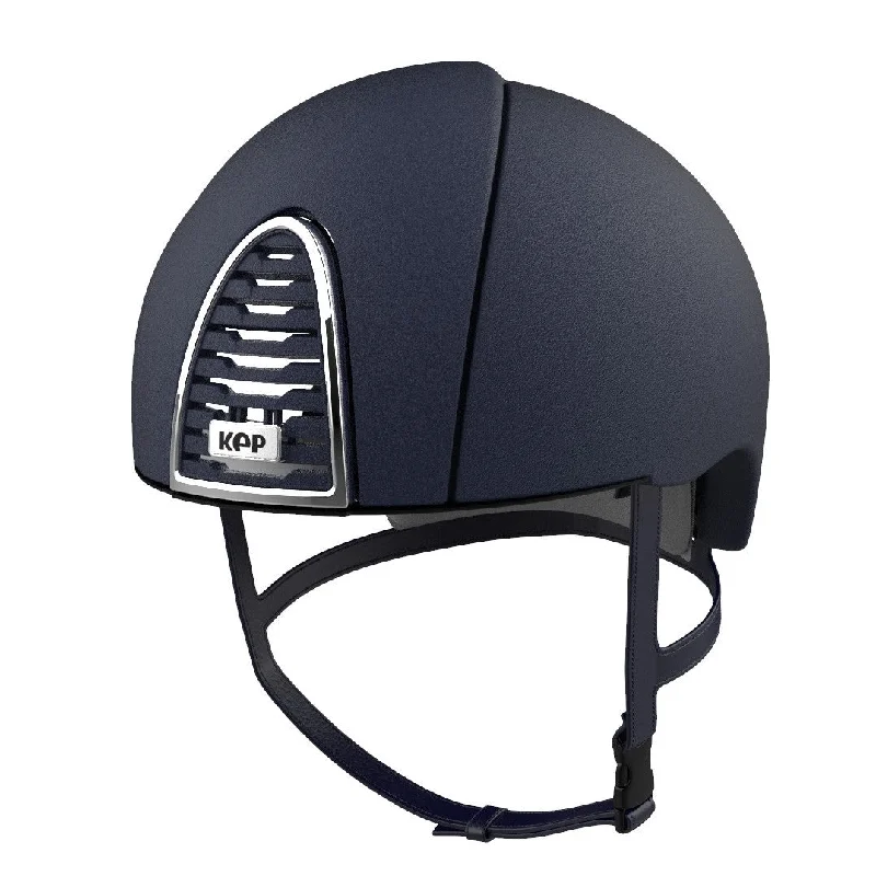 Helmet with Heavy Duty-KEP Cromo 2 Jockey Textured Blue Horse Riding Helmet