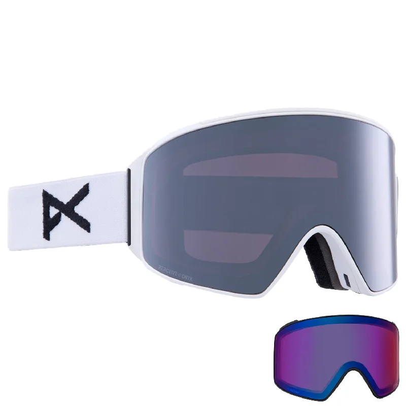 Goggles for tutorial-Anon M4 Cylindrical MFI Low Bridge Fit Goggles White/Perceive Sunny Onyx + Perceive Variable Violet