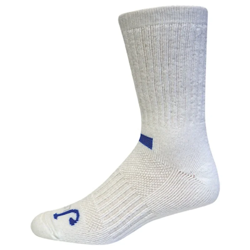 high-performance ski socks for men-  Justin Men's White Crew Socks