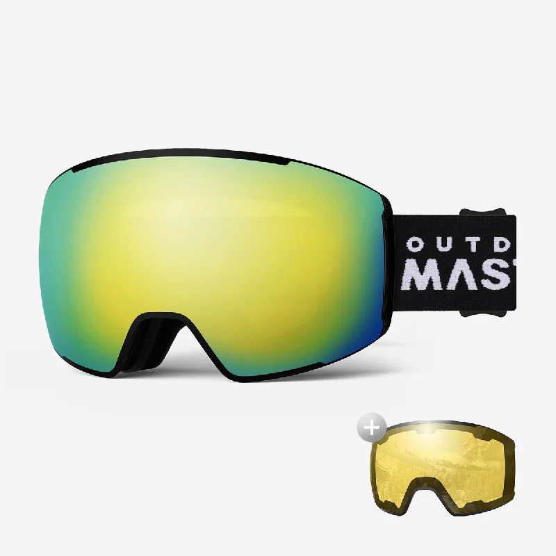 Black Strap VLT 13% Grey Lens REVO Gold + Polarized Yellow Lens VLT 75%