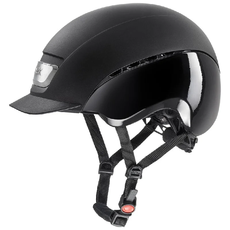 Helmet with Nature Prints-Uvex Elexxion Pro Helmet in Matte/Shiny Black, Size 55cm-56cm