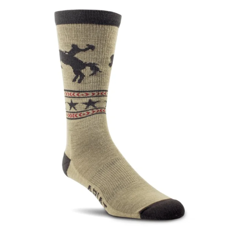 heavy-duty winter ski socks-  Ariat Women's Brown Bronc Wool Sock