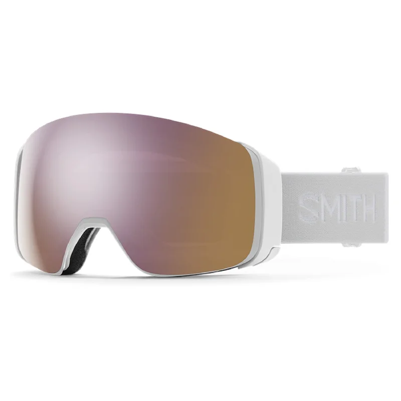 Goggles for guarantee-Smith 4D MAG Low Bridge Fit Goggles White Vapor/ChromaPop Everyday Rose Gold Mirror + ChromaPop Storm Rose Flash