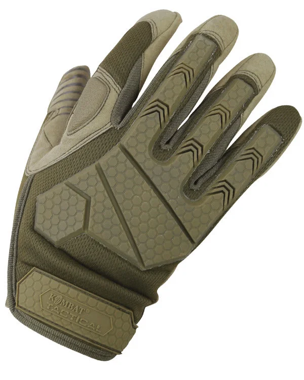 leather gloves for motorcycle riders-Kombat UK Alpha Tactical Gloves - Coyote