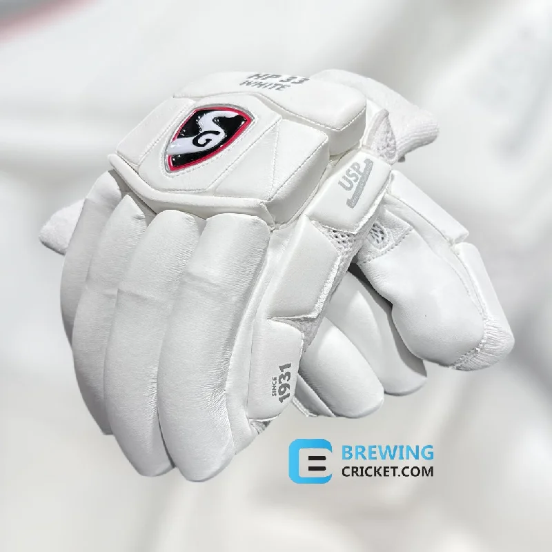 stylish leather gloves for snow protection-SG. HP 33 Players White - Batting Gloves