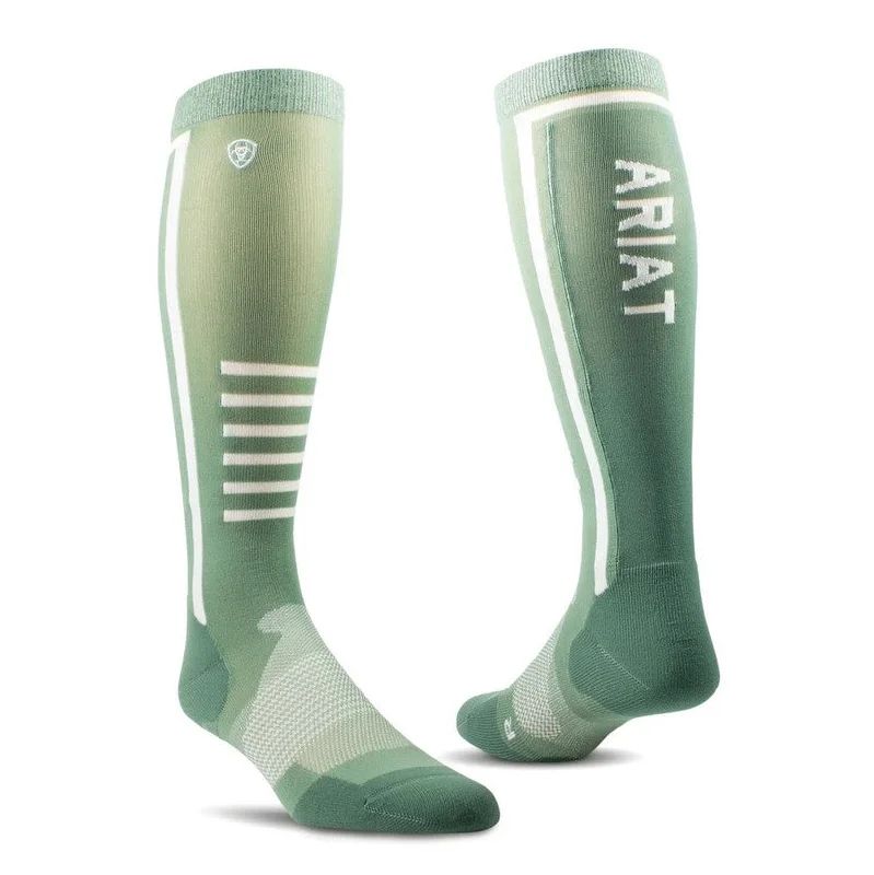 thick winter ski socks-  Socks Ariat Ariattek Slimline Performance S24 Lily Pad & Duck Green Uni