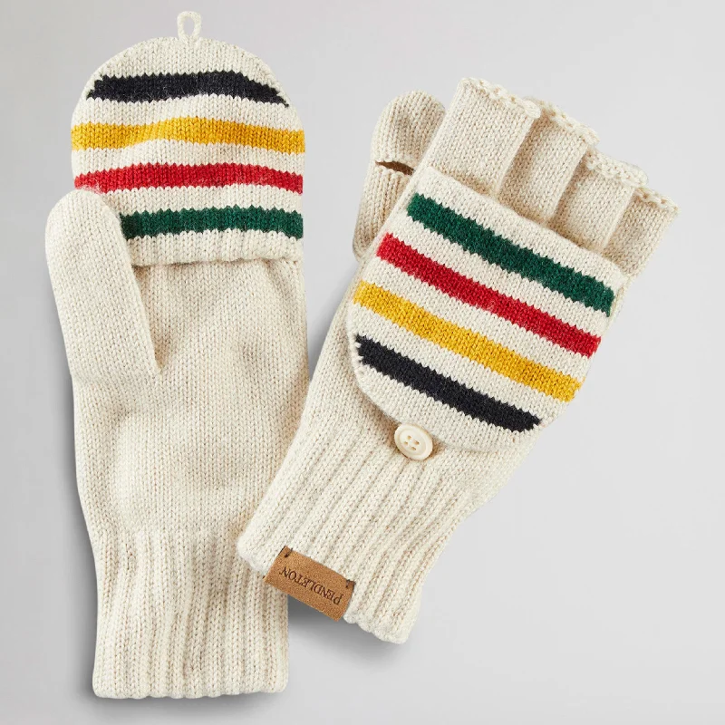 work gloves for outdoor jobs-Pendleton Glacier Stripe Fingerless Mittens