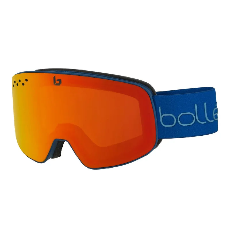 Goggles for diving-Bolle Nevada Matte Blue & Red Diagonal Ski and Snowboard Goggles