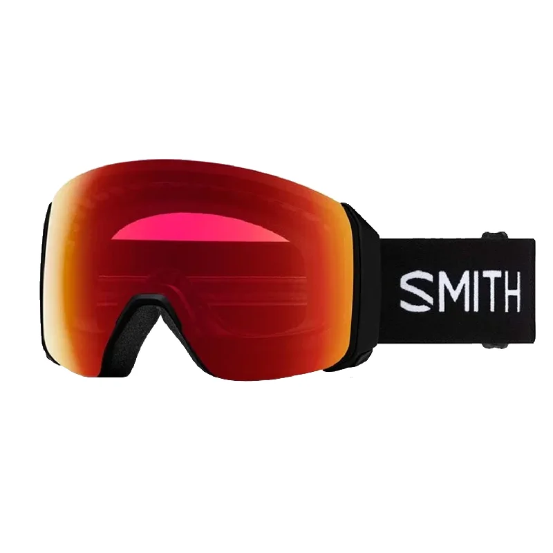 Goggles for bluetooth-Smith 4D Mag XL Low Bridge Fit Goggles Black/ChromaPop Photochromic Red Mirror + Chromapop Storm Blue Sensor Mirror