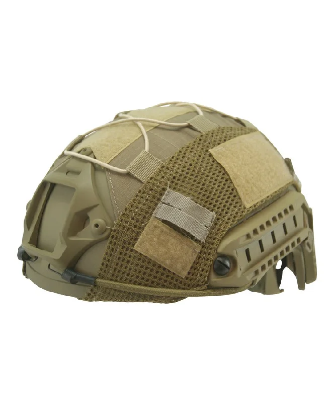 Helmet with Flashy Colors-Kombat UK Fast Helmet Cover - Coyote