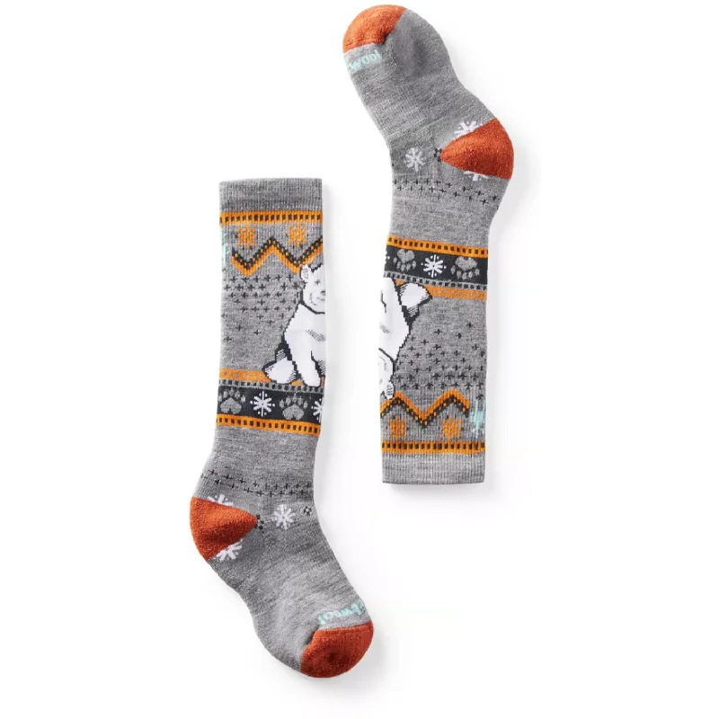 high-performance socks for skiing-  Smartwool Wintersport Full Cushion Polar Bear Pattern OTC Socks 2024 - Kids'