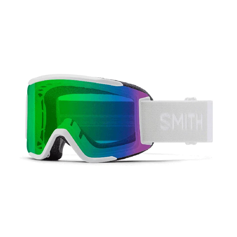 Goggles for storage-Smith Squad S Goggles White Vapor/ChromaPop Everyday Green Mirror + Clear