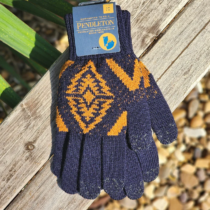 thick winter gloves for outdoor adventures-Pendleton Trapper Peak Navy Gloves