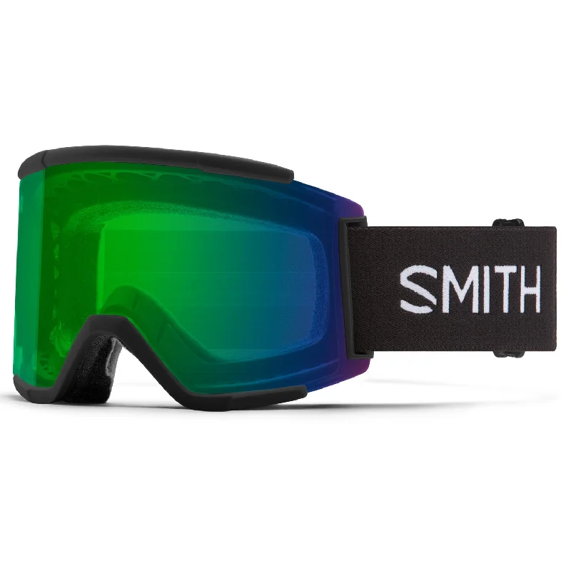 Goggles for tips-Smith Squad XL Goggles Black/ChromaPop Everyday Green Mirror + ChromaPop Storm Rose Flash