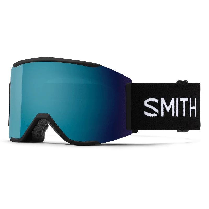 Goggles for rare-Smith Squad MAG Low Bridge Fit Goggles Black/ChromaPop Sun Blue Mirror + Chromapop Storm Blue Sensor Mirror