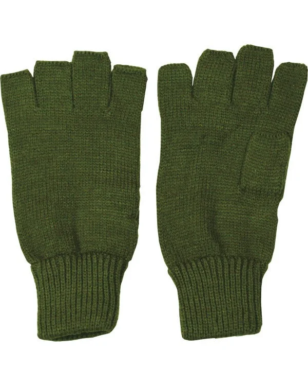 stylish knit gloves for fashion lovers-Kombat UK Fingerless Gloves - Olive Green