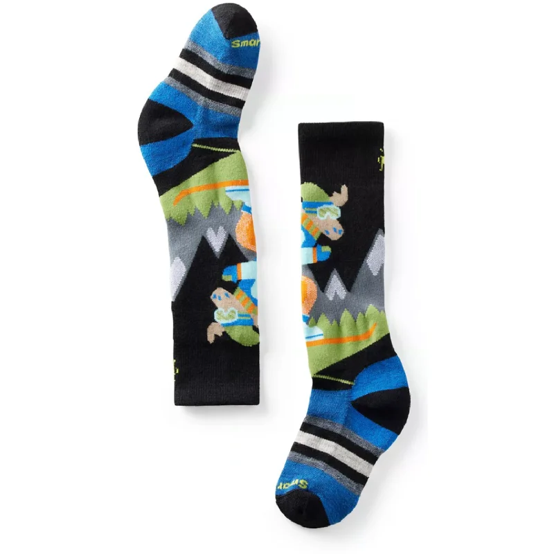 snow socks for cold weather-  Smartwool Wintersport Full Cushion Mountain Moose Pattern OTC Socks 2024 - Kids'