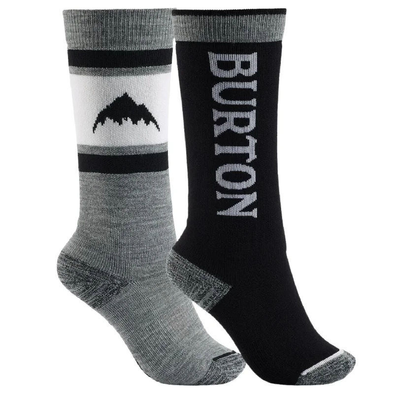 comfortable merino wool ski socks-  Burton Weekend Midweight Socks 2-Pack 2024 - Kid's