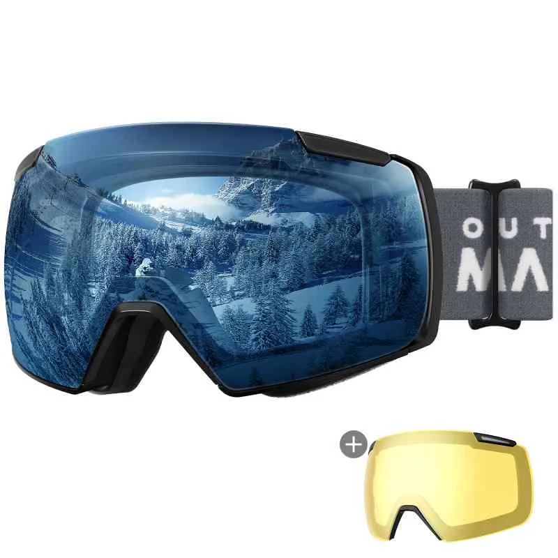 Goggles for personalized-HERON Ski Goggles+Yellow Lens