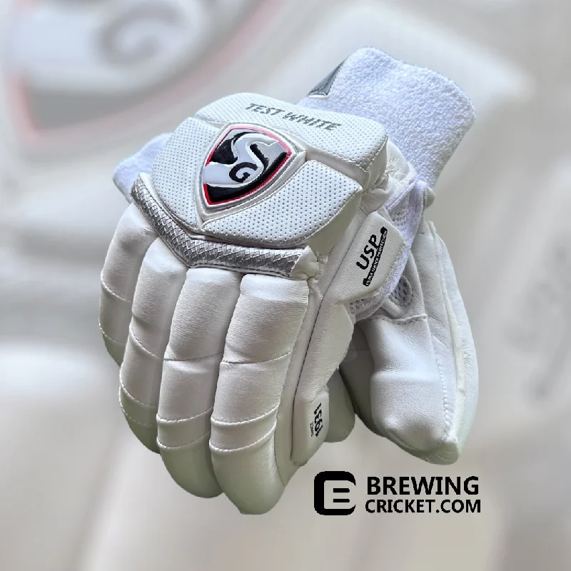 soft gloves for sensitive skin-SG. Test White - Batting Gloves