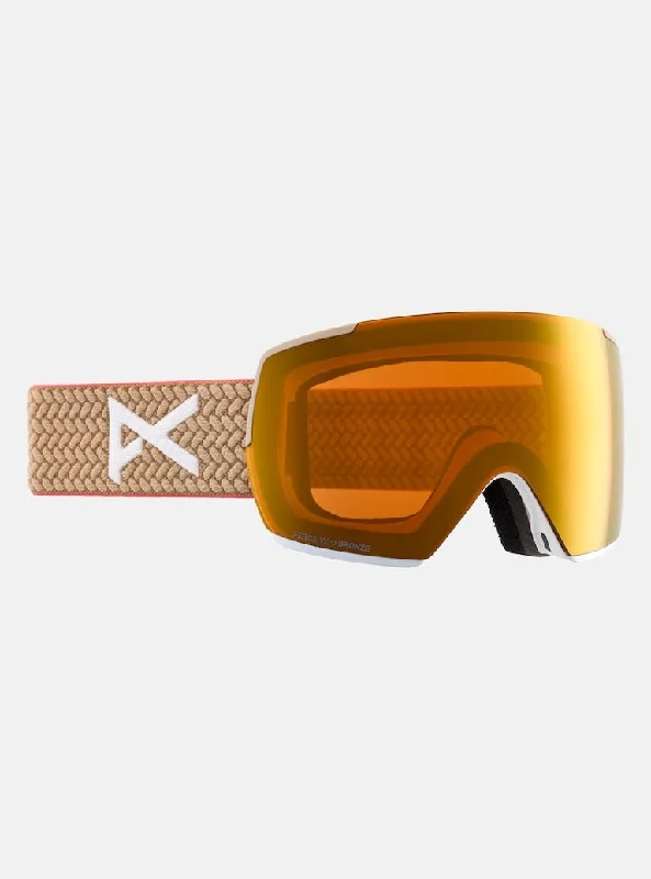 Goggles with prescription-Anon M5 Goggles + Bonus Lens + MFI® Face Mask - SMTTUP/PRCV SUN BRNZ - 2025