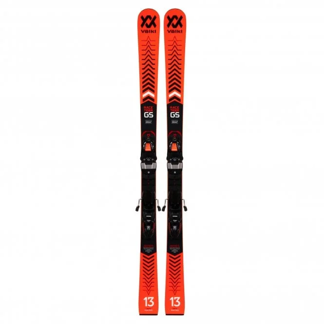 Skis with matte bases-2022 Volkl Racetiger GS R JR with plate