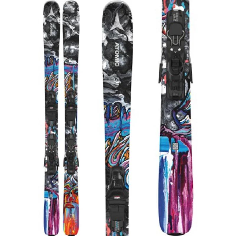 Skis with pixel graphics-Atomic Bent 85 R Skis w/M 10 GW Black Bindings 2025