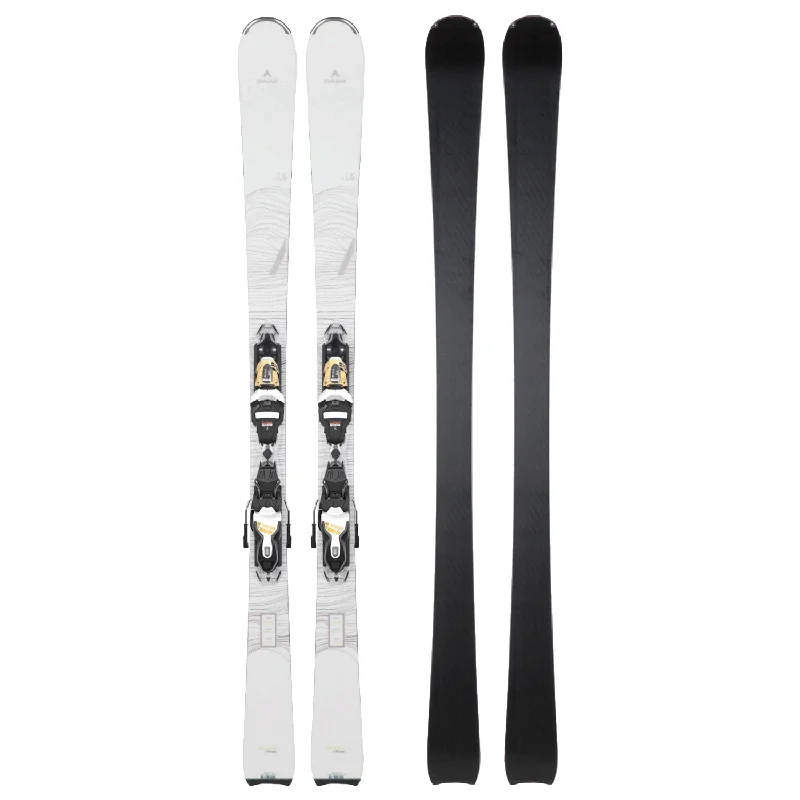 Skis with neon accents-Dynastar Women's E Lite 7 Ski + XP11 Binding 2024