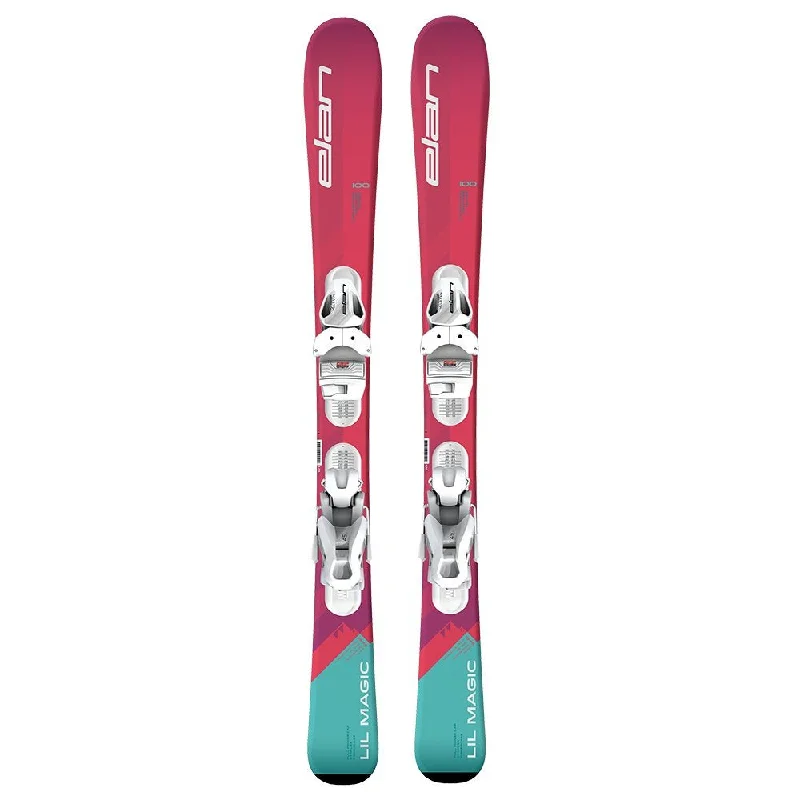 Ski Bindings in ruby teal-Elan Lil Magic JRS Skis W/ EL 7.5 Bindings - 2025