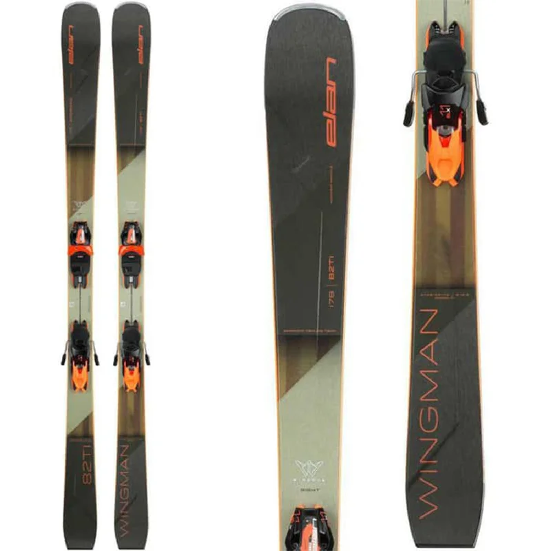 Skis with fused materials-Elan Wingman 82 TI PS Skis w/ELX 11.0 GW Shift BK/ORG Bindings 2025