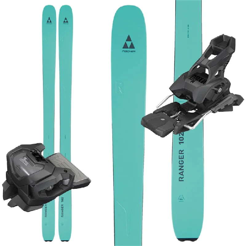 Skis with ridge designs-Fischer Ranger 102 Celeste W/Attack 14 Bindings - 2024