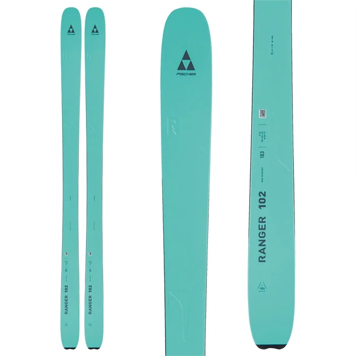 Skis with glitch prints-Fischer Ranger 102 FR Celeste Green Skis - 2024