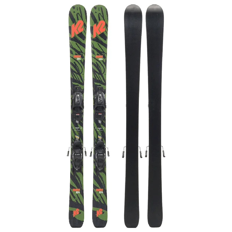 Skis for snowy cliffs-K2 Kids Indy Ski + 4.5 FDT Binding 2024