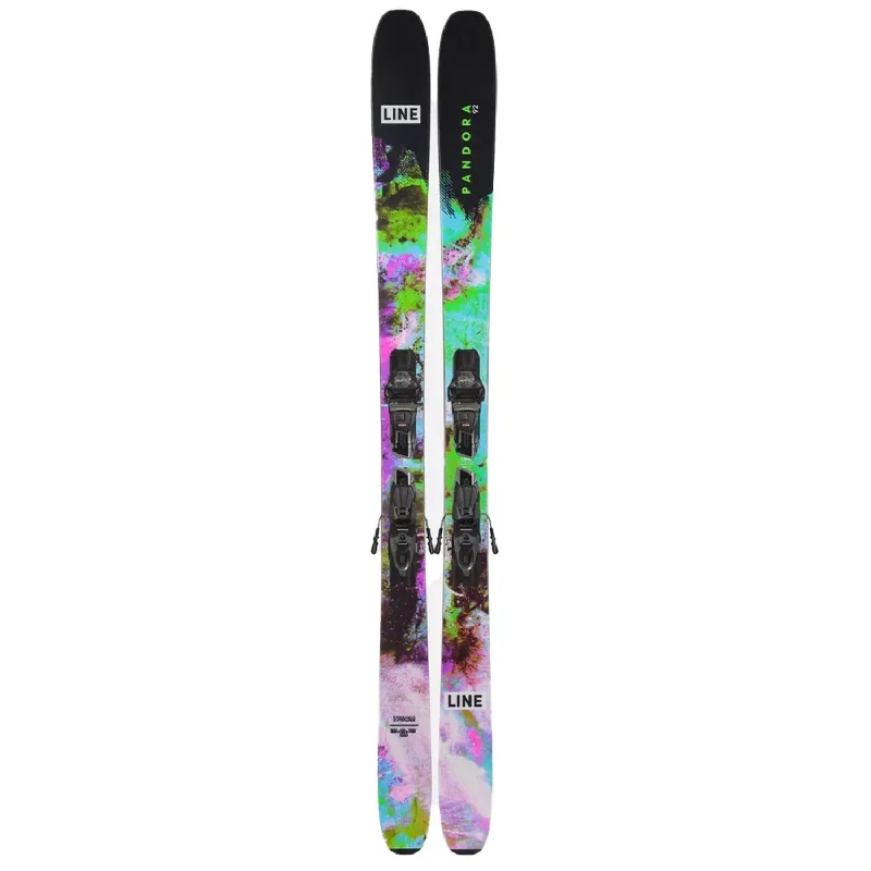 Skis for evening runs-Line Pandora 92 Skis w/ Quikclik Squire 10 D 100mm Black Bindings 2025