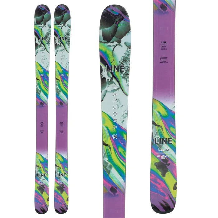 Skis with quirky graphics-Line Pandora 94 Skis Women 2024