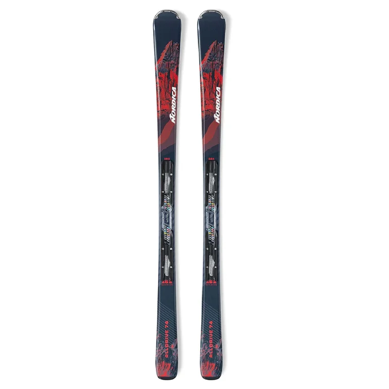 Skis with marigold hues-Nordica All Drive 74 FDT Skis w/TP2 Compact 10 FDT Bindings 2024