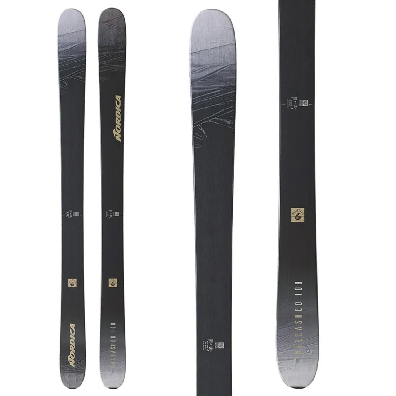 Skis for gentle runs-Nordica Unleashed 108 Skis (Ski Only) 2023