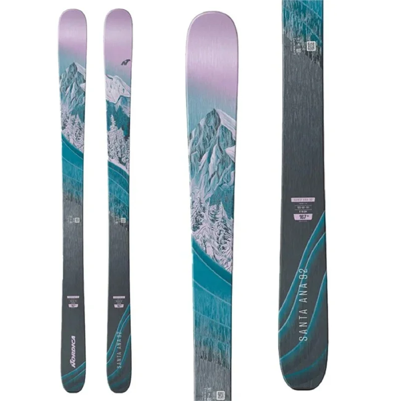 Skis with satin finishes-Nordica Women's Santa Ana 92 Skis (Ski Only) 2025