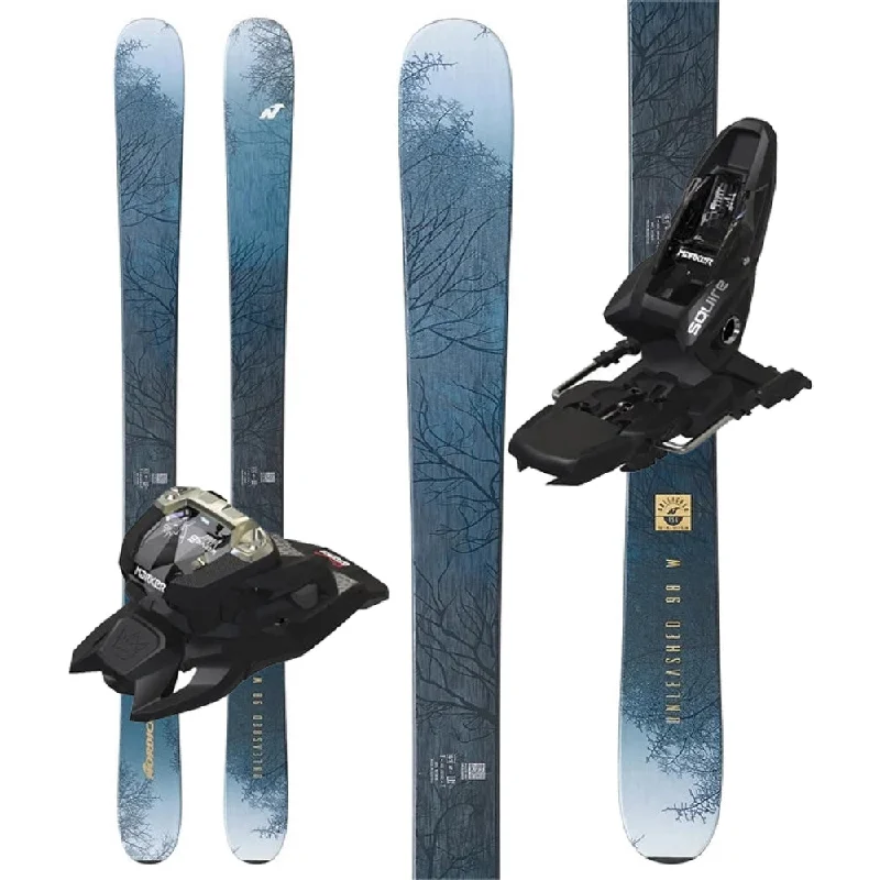 Ski Bindings in carbon teal-Nordica Unleashed 98 Women's W/ Marker Squire 11 GW Bindings - 2023