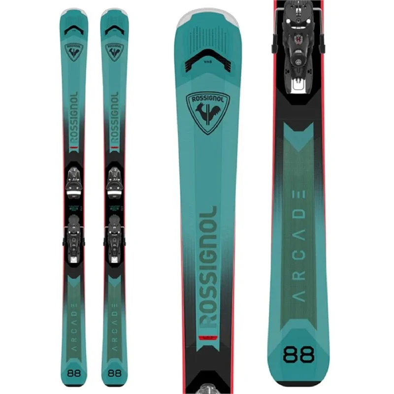 Skis with earthy hues-Rossignol Arcade 88 Skis w/SPX 12 Konect GW B90 Black/Red Bindings 2025